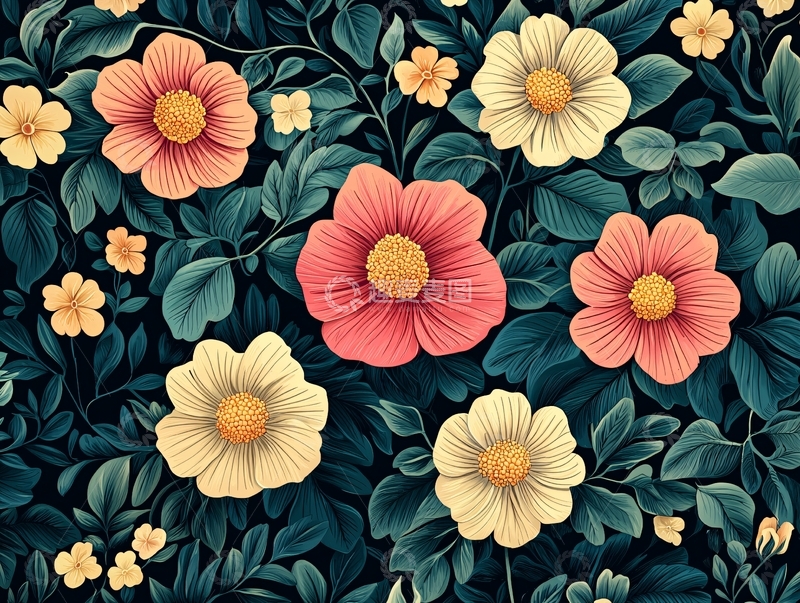 高清大图下载【趣麦麦图】花卉图案壁纸8