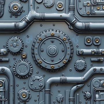 工业风齿轮管道复杂结构
