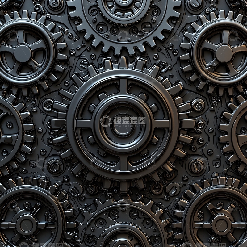 高清大图下载【趣麦麦图】复杂金属齿轮结构