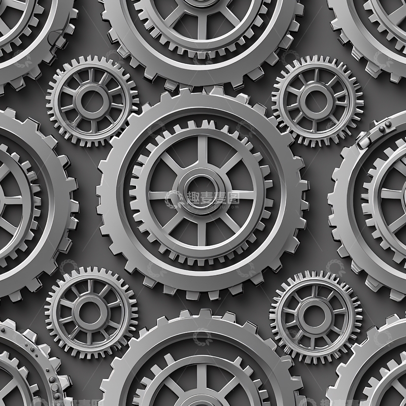 高清大图下载【趣麦麦图】齿轮机械运作的复杂图案