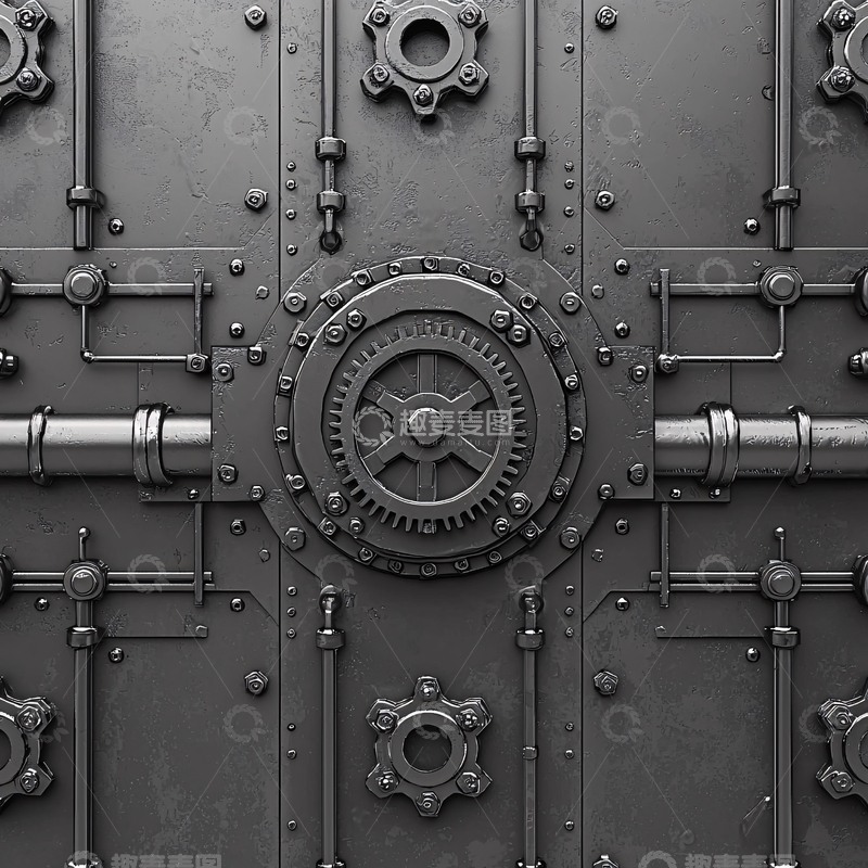 高清大图下载【趣麦麦图】复杂金属管道齿轮结构