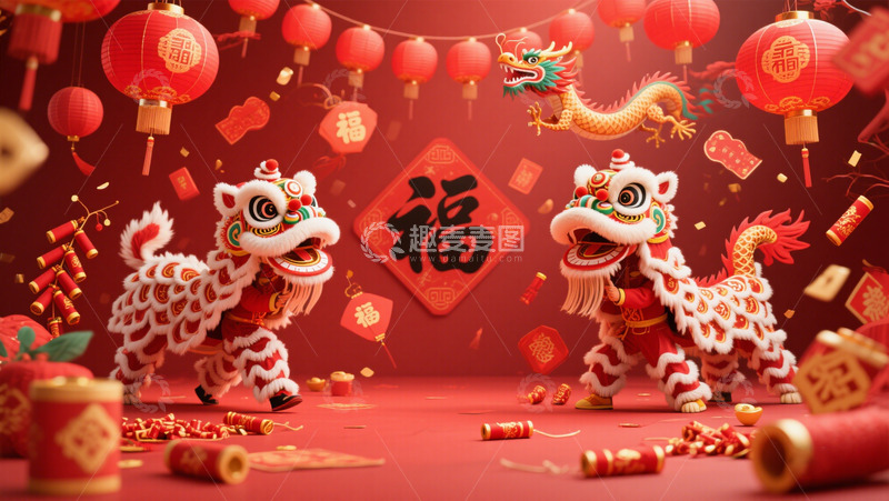 高清大图下载【趣麦麦图】红色喜庆春节