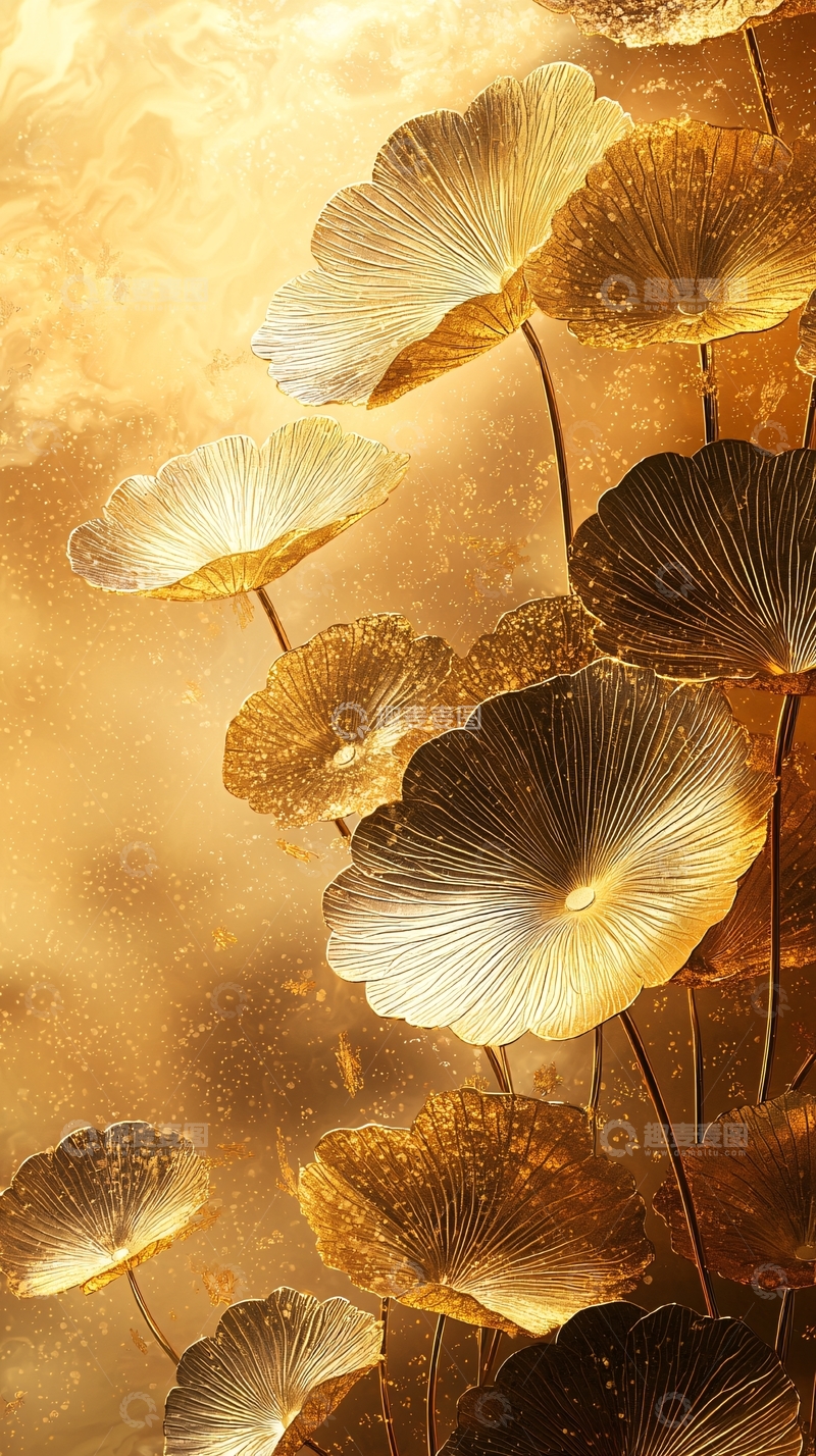 高清大图下载【趣麦麦图】金色花瓣的艺术画