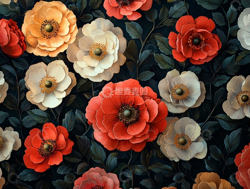 高清大图下载【趣麦麦图】各种颜色和样式的花朵