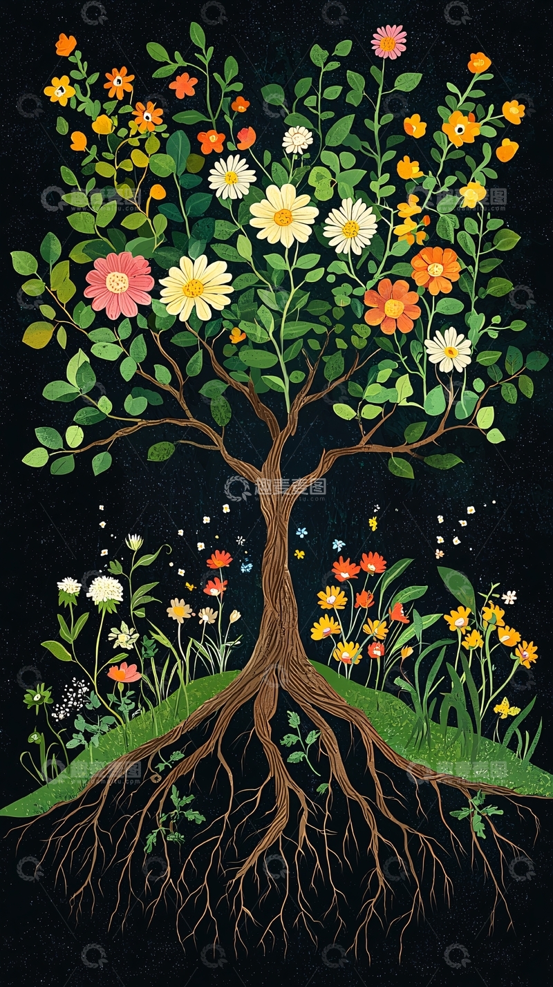 高清大图下载【趣麦麦图】繁花盛开的树