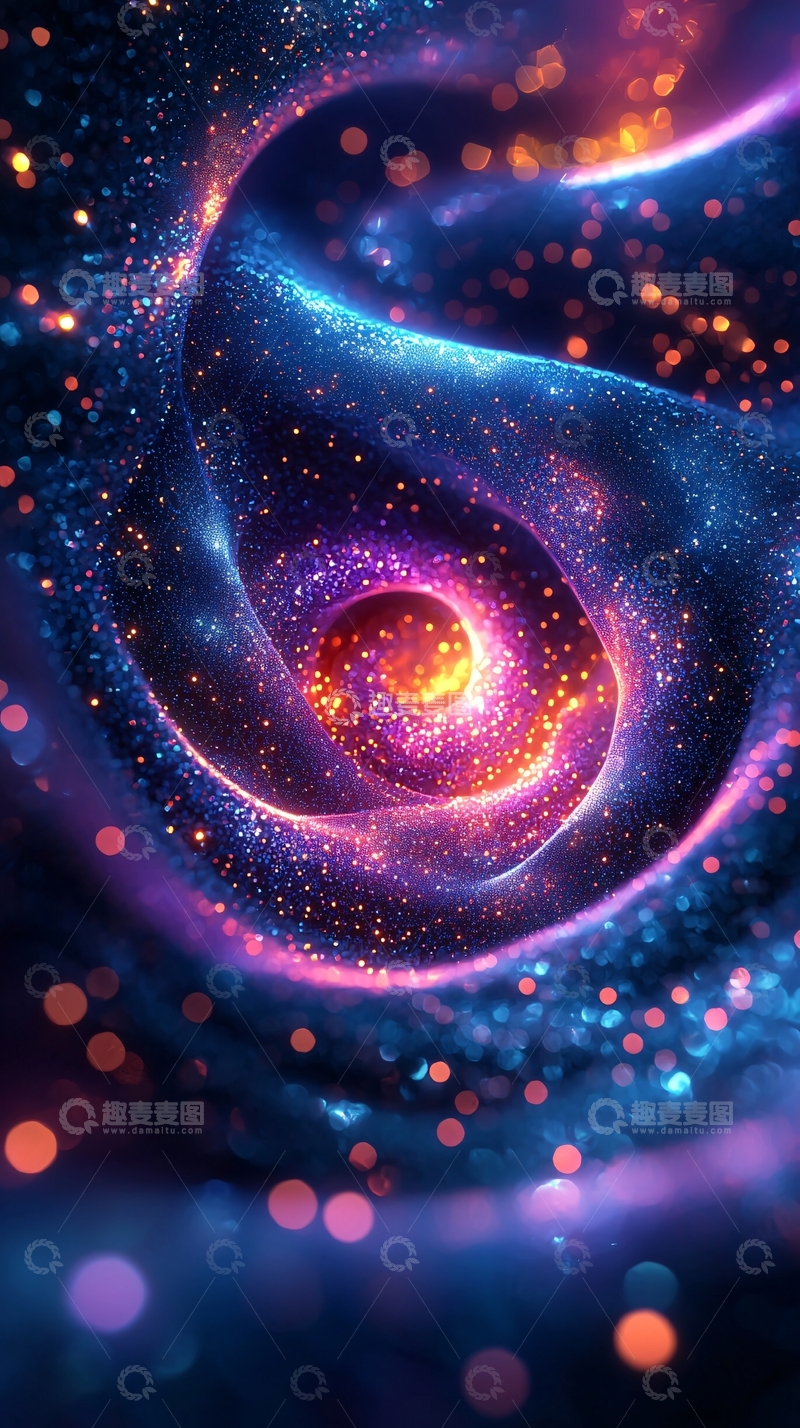 高清大图下载【趣麦麦图】星云漩涡光点梦幻唯美背景