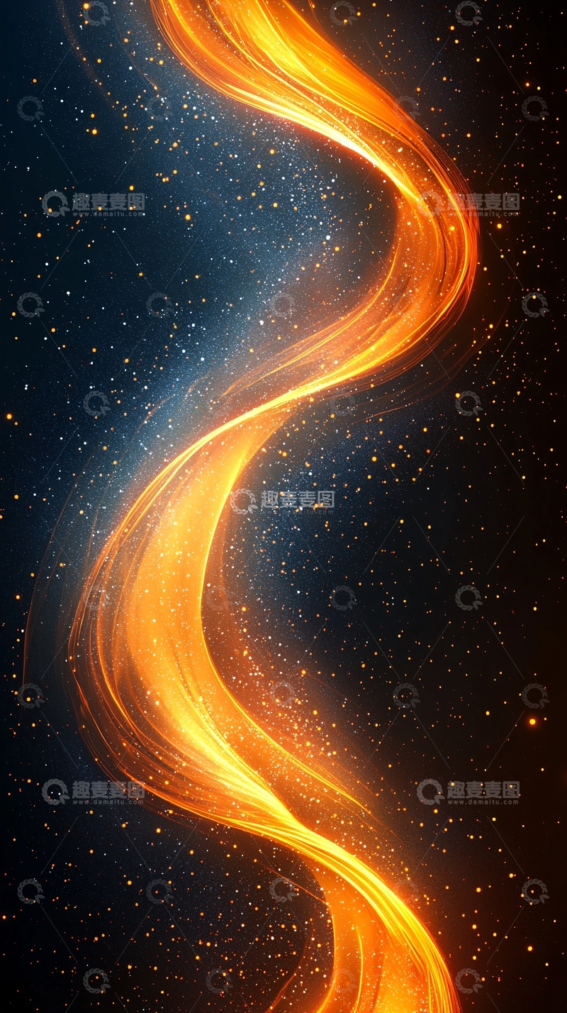 高清大图下载【趣麦麦图】金色光线星空背景