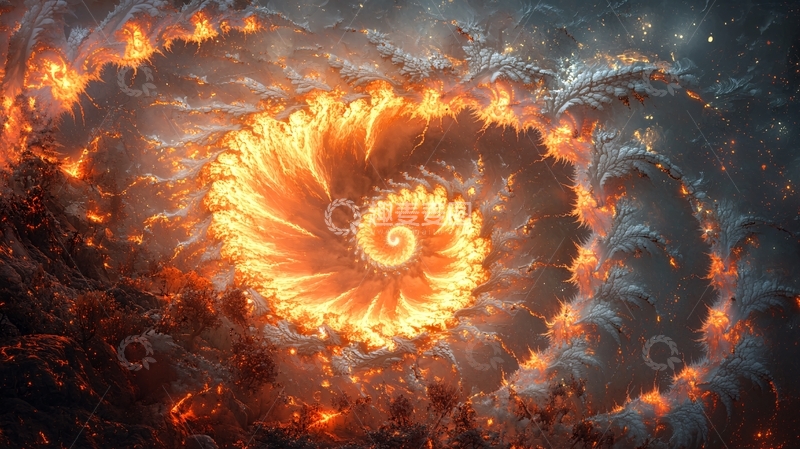 高清大图下载【趣麦麦图】火焰漩涡星云
