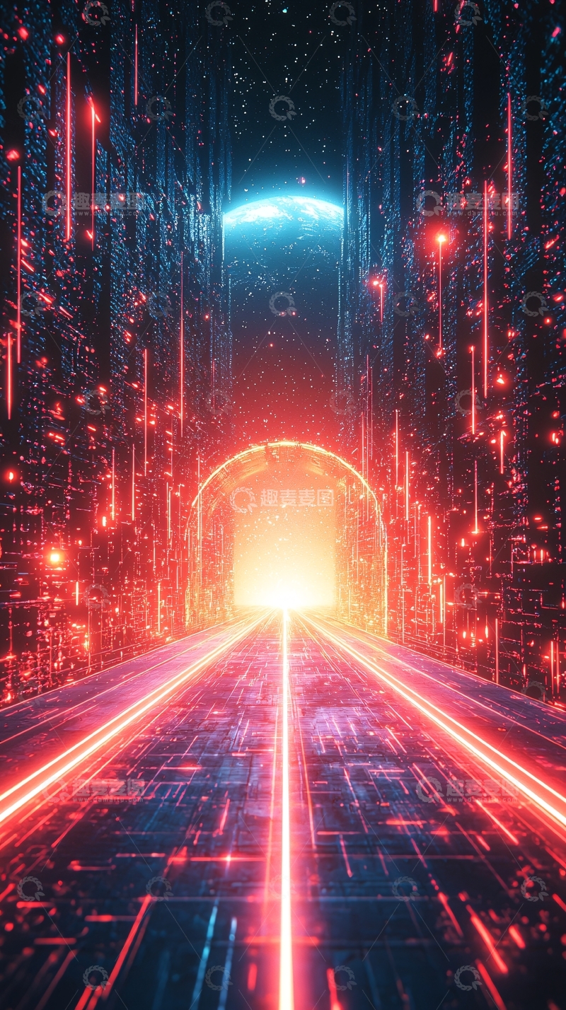 高清大图下载【趣麦麦图】赛博朋克隧道