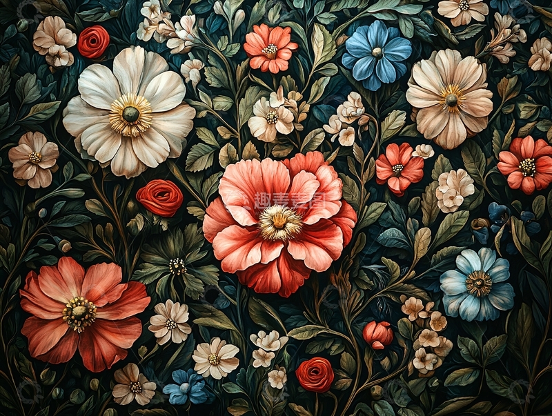 高清大图下载【趣麦麦图】花卉图案壁纸11