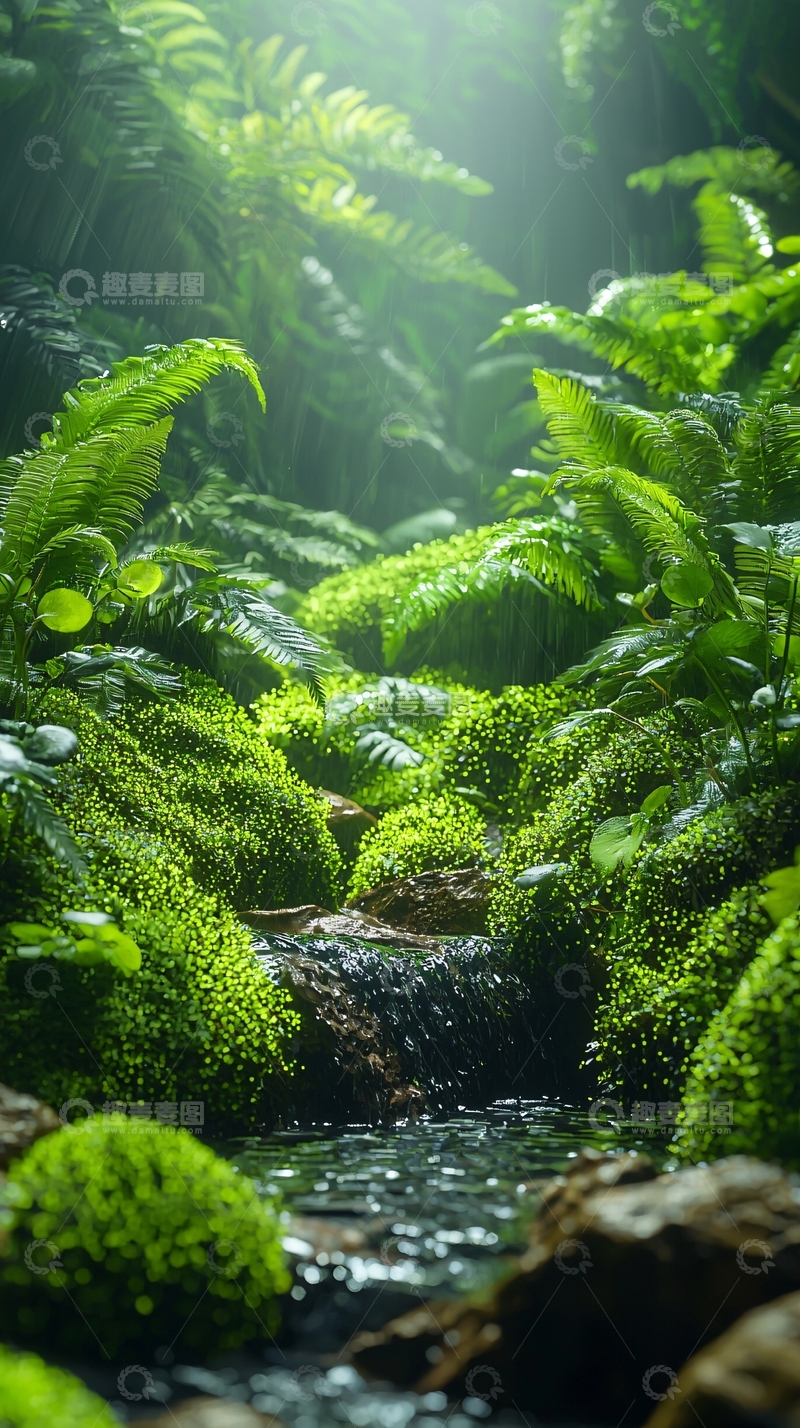 高清大图下载【趣麦麦图】郁郁葱葱的森林地面