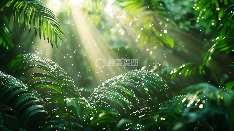高清大图下载【趣麦麦图】热带雨林阳光洒射