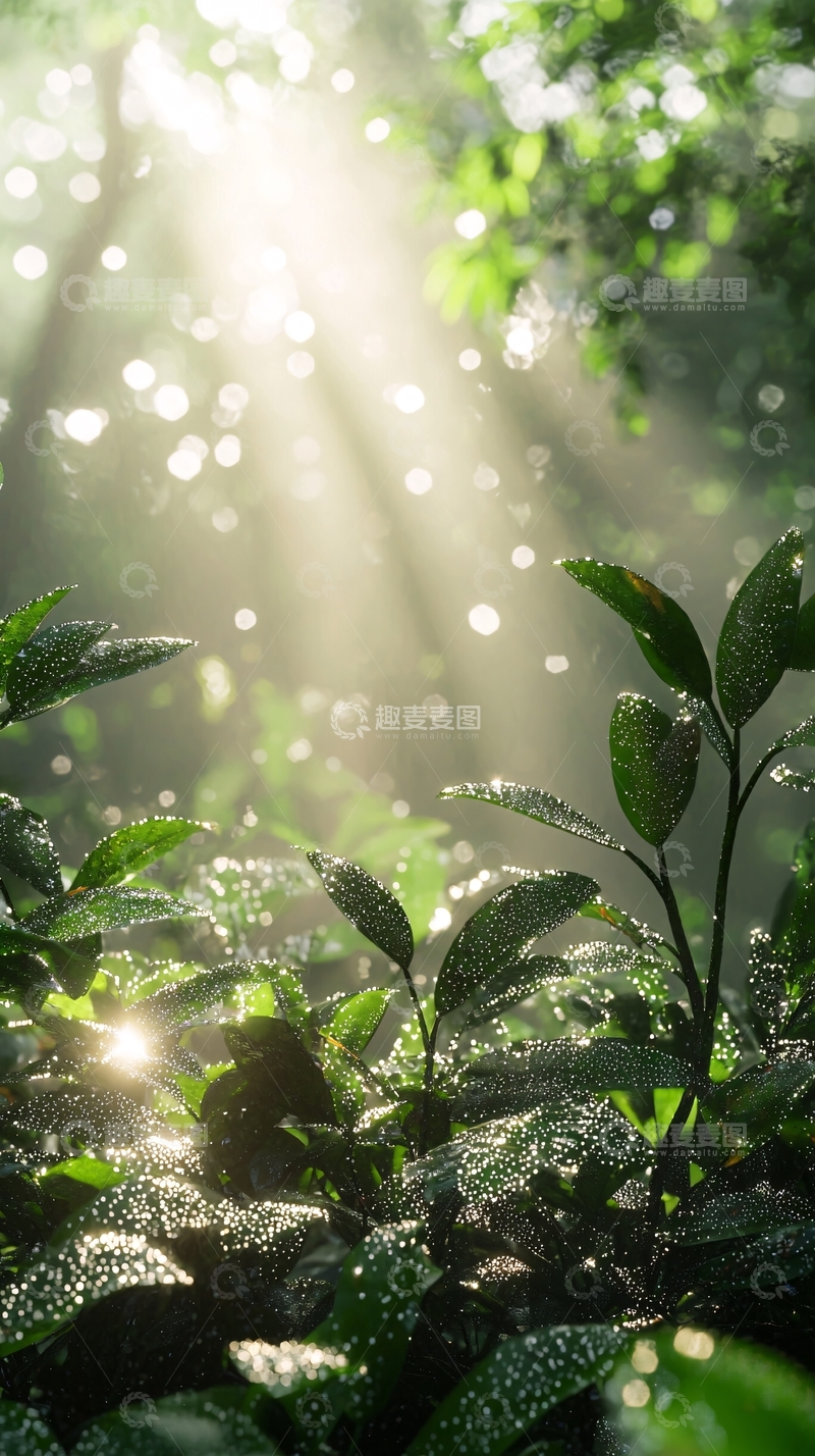 高清大图下载【趣麦麦图】阳光穿过树叶