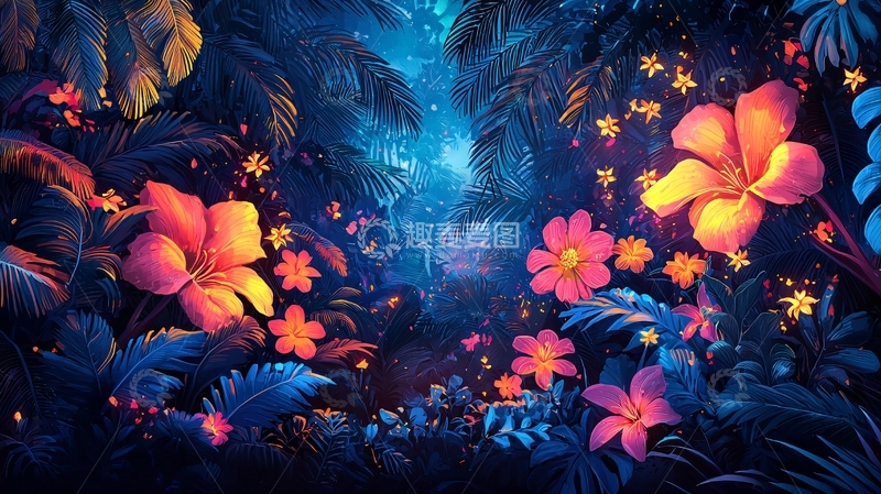 高清大图下载【趣麦麦图】鲜艳花朵的神秘花园