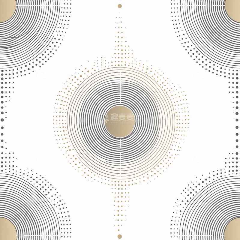 高清大图下载【趣麦麦图】金色圆形图案的重复排列