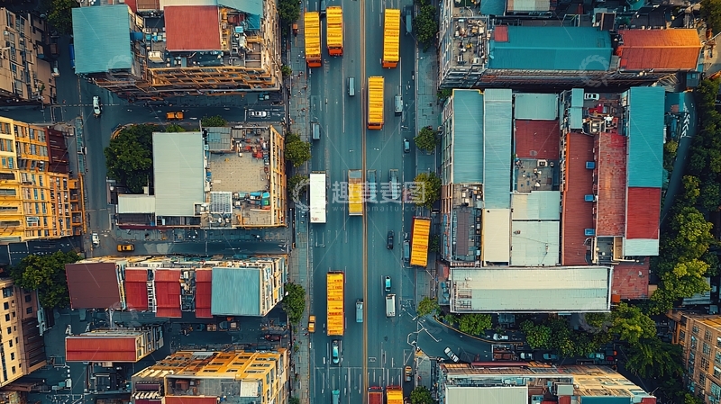 高清大图下载【趣麦麦图】城市街道的鸟瞰图