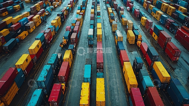 高清大图下载【趣麦麦图】集装箱排列俯视图