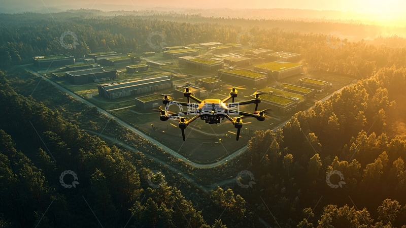 高清大图下载【趣麦麦图】无人机飞越森林上空