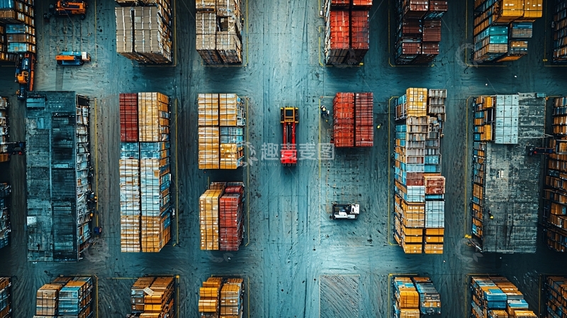 高清大图下载【趣麦麦图】集装箱码头鸟瞰图