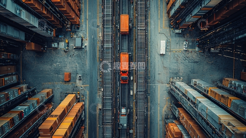 高清大图下载【趣麦麦图】橙色集装箱俯视图