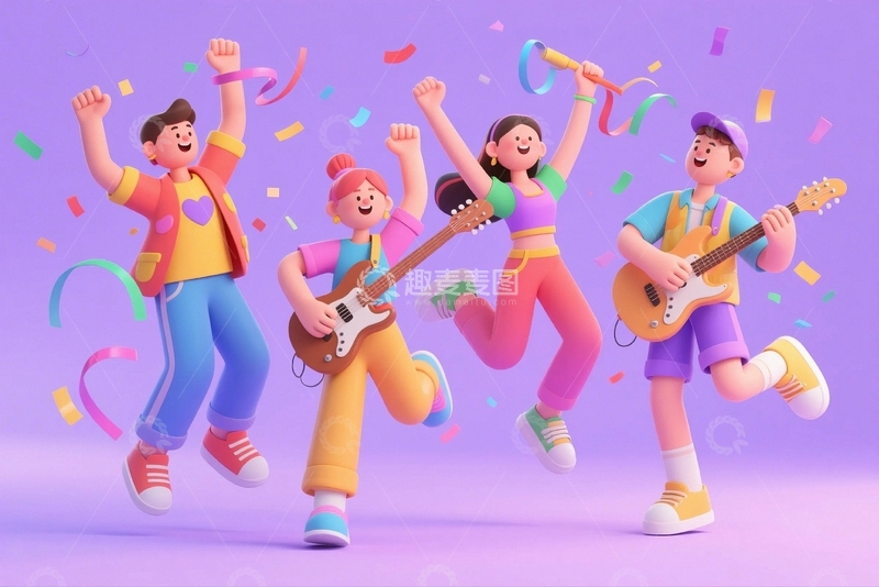 高清大图下载【趣麦麦图】青年节人物插画2