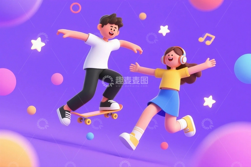 高清大图下载【趣麦麦图】五四青年节人物插画2