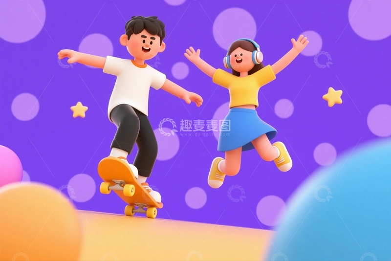 高清大图下载【趣麦麦图】五四青年节人物插画4