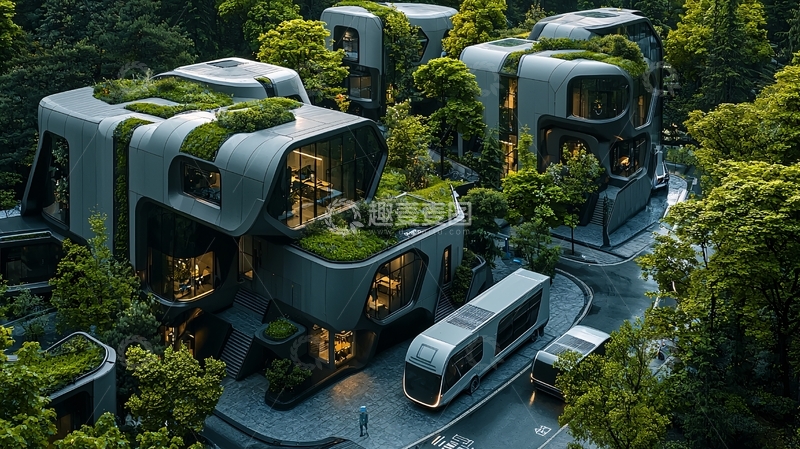 高清大图下载【趣麦麦图】未来生态住宅群