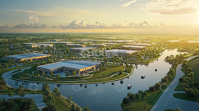 高清大图下载【趣麦麦图】现代工业园区景观