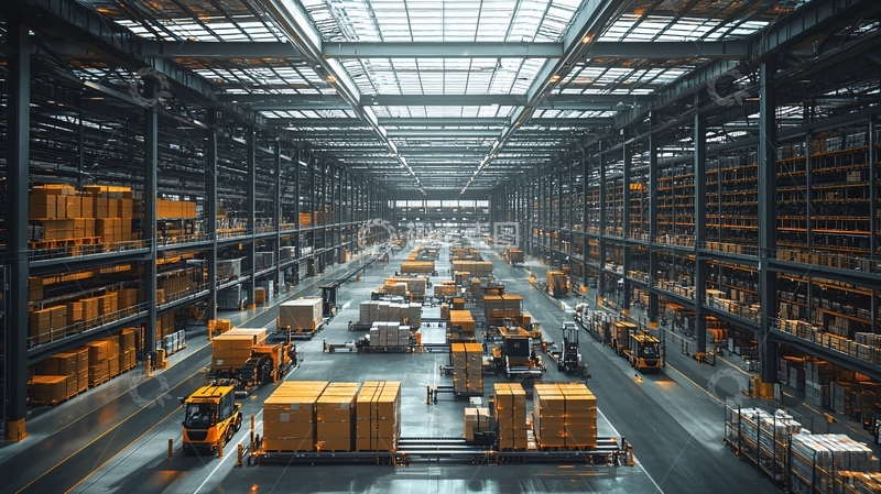 高清大图下载【趣麦麦图】仓库内部堆满货物