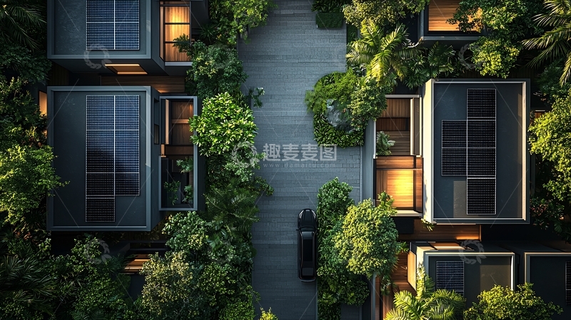 高清大图下载【趣麦麦图】绿色植物环绕的现代建筑群