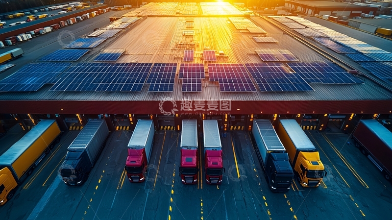 高清大图下载【趣麦麦图】物流卡车排列整齐