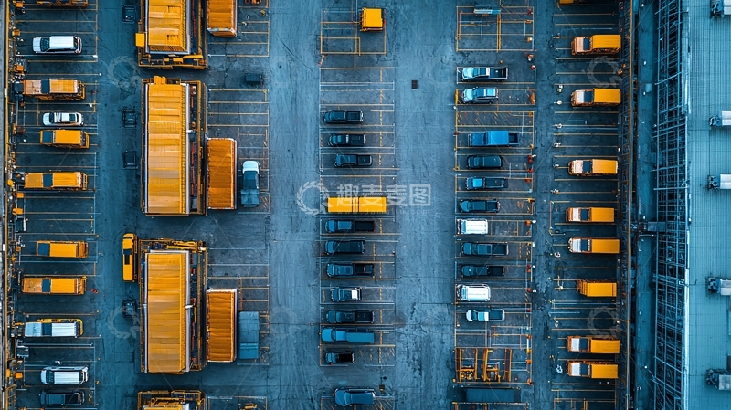 高清大图下载【趣麦麦图】停车场俯视高清图片