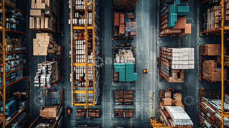 高清大图下载【趣麦麦图】仓库货架上排列着箱子