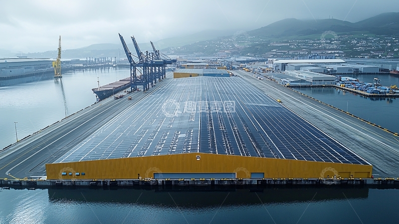 高清大图下载【趣麦麦图】港口码头岸边堆满集装箱