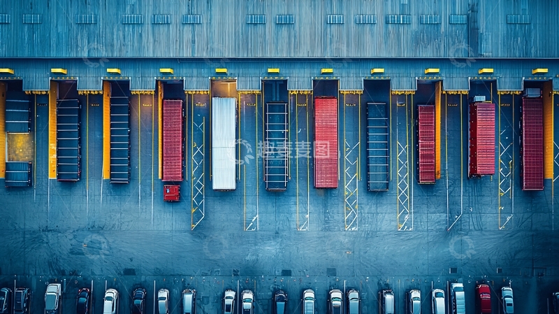 高清大图下载【趣麦麦图】排列整齐的卡车