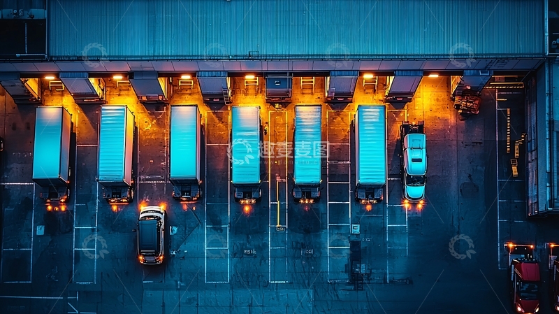 高清大图下载【趣麦麦图】夜晚停靠的货车