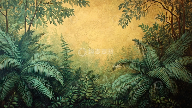 高清大图下载【趣麦麦图】茂密蕨类植物丛林背景