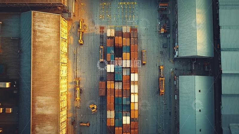 高清大图下载【趣麦麦图】集装箱码头俯视