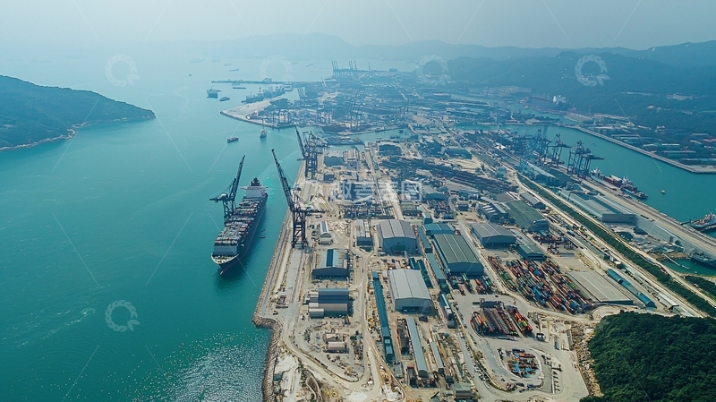 高清大图下载【趣麦麦图】-港口工业区鸟瞰
