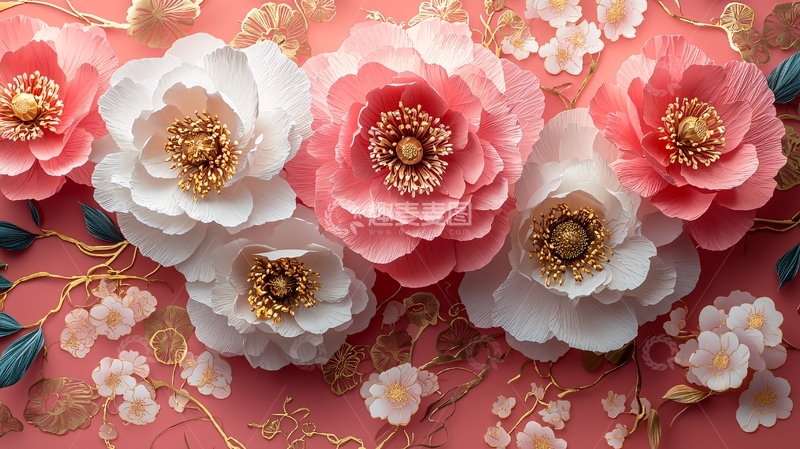 高清大图下载【趣麦麦图】粉白花朵盛开