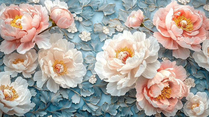 高清大图下载【趣麦麦图】粉色白色牡丹花壁纸