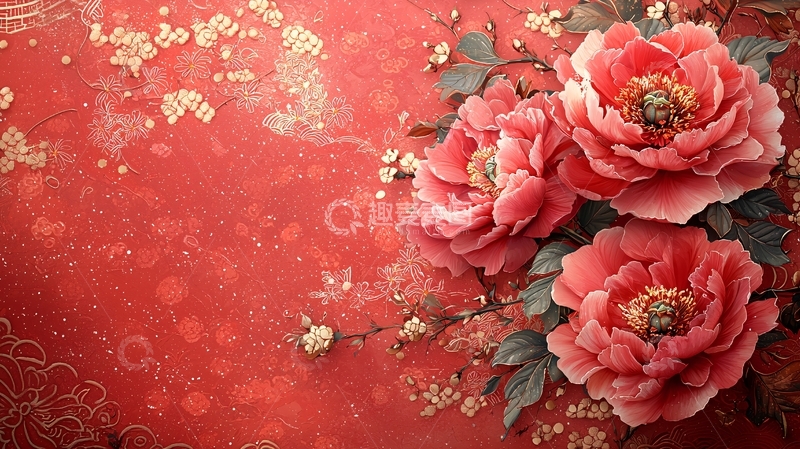 高清大图下载【趣麦麦图】红色牡丹花高清图片