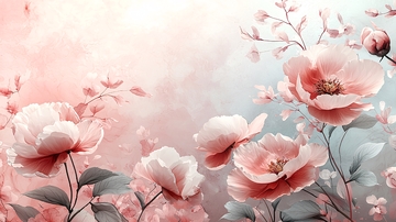 粉色花朵水彩背景