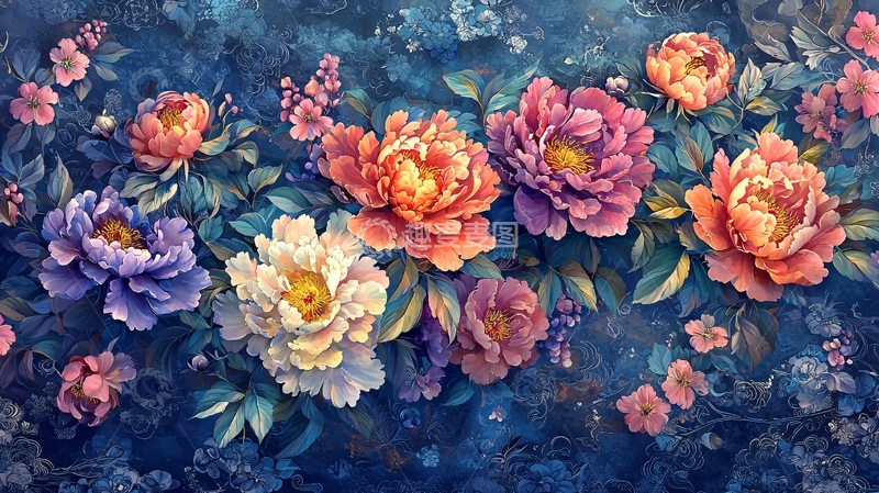 高清大图下载【趣麦麦图】绚丽多彩的花卉艺术画