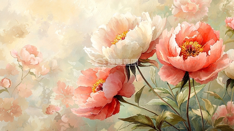 高清大图下载【趣麦麦图】粉色牡丹花唯美意境