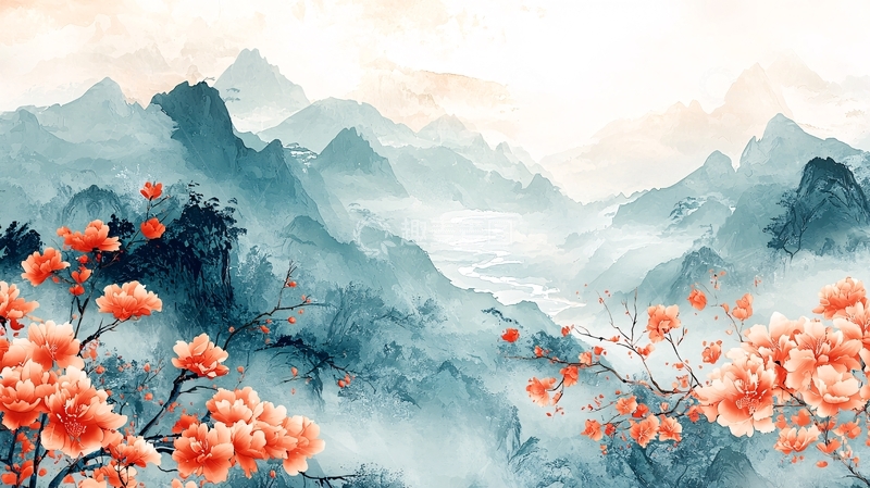 高清大图下载【趣麦麦图】水墨山水花卉唯美意境