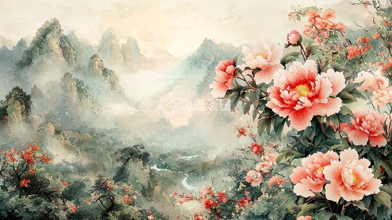高清大图下载【趣麦麦图】山水花卉水墨画
