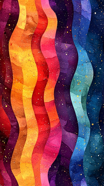 彩色水彩波浪抽象背景