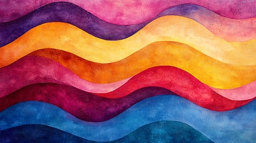 彩色水彩波浪背景